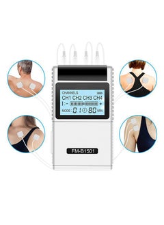 TENS EMS Muscle Stimulator 15 Modes & 4 Outputs 8 Pads for Natural Pain Relief Electric Pulse Impulse Mini Massager Machine Portable electrotherapy Machine