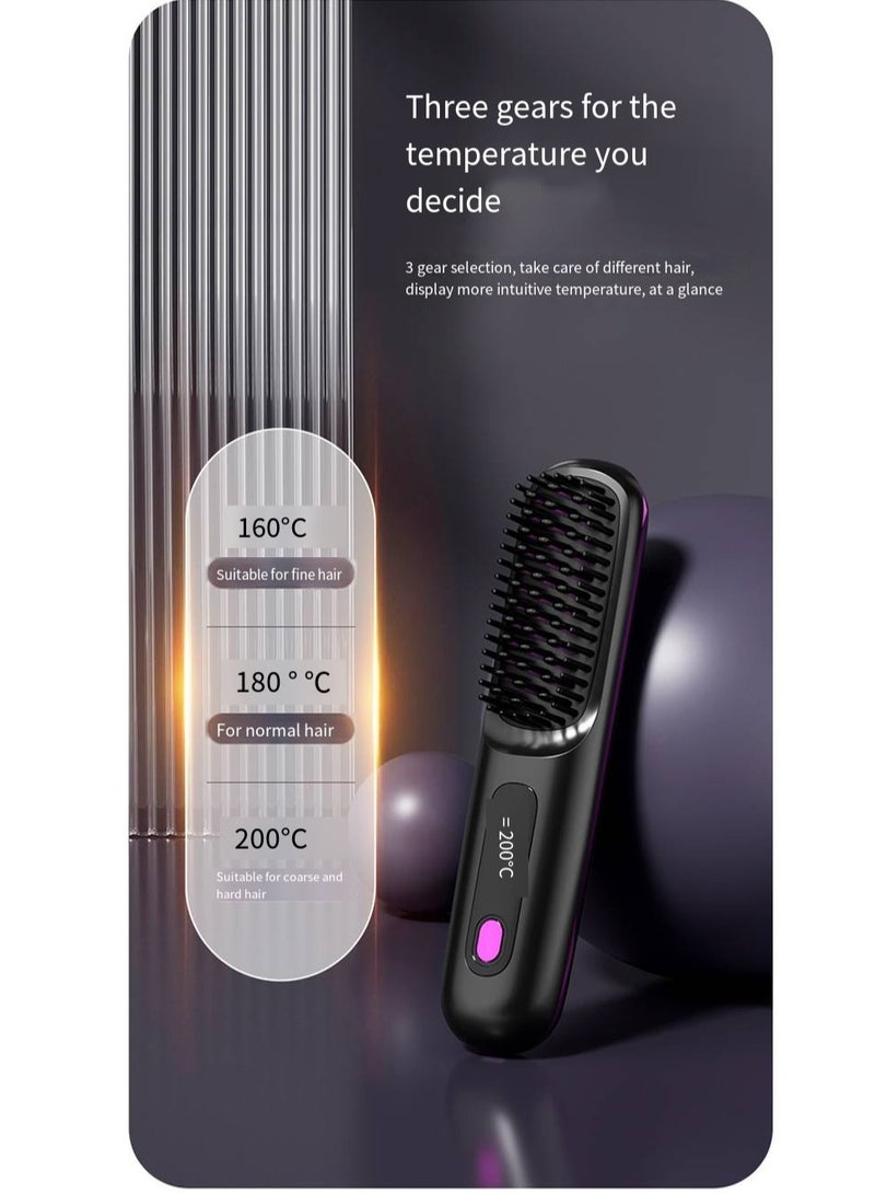 general Mini Ionic Straightening Comb – Travel-Friendly Straightener & Curler for Men/Women, Dual-Use Hair Styling Tool - Image 4