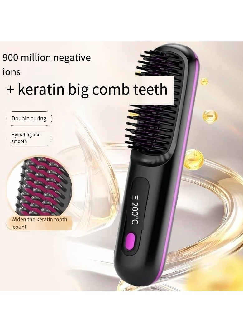 general Mini Ionic Straightening Comb – Travel-Friendly Straightener & Curler for Men/Women, Dual-Use Hair Styling Tool - Image 5