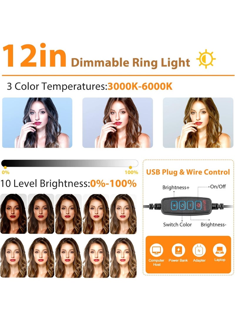 8-Inch Selfie Ring Light with Tripod Stand & Phone Holder – USB Powered - Image 4