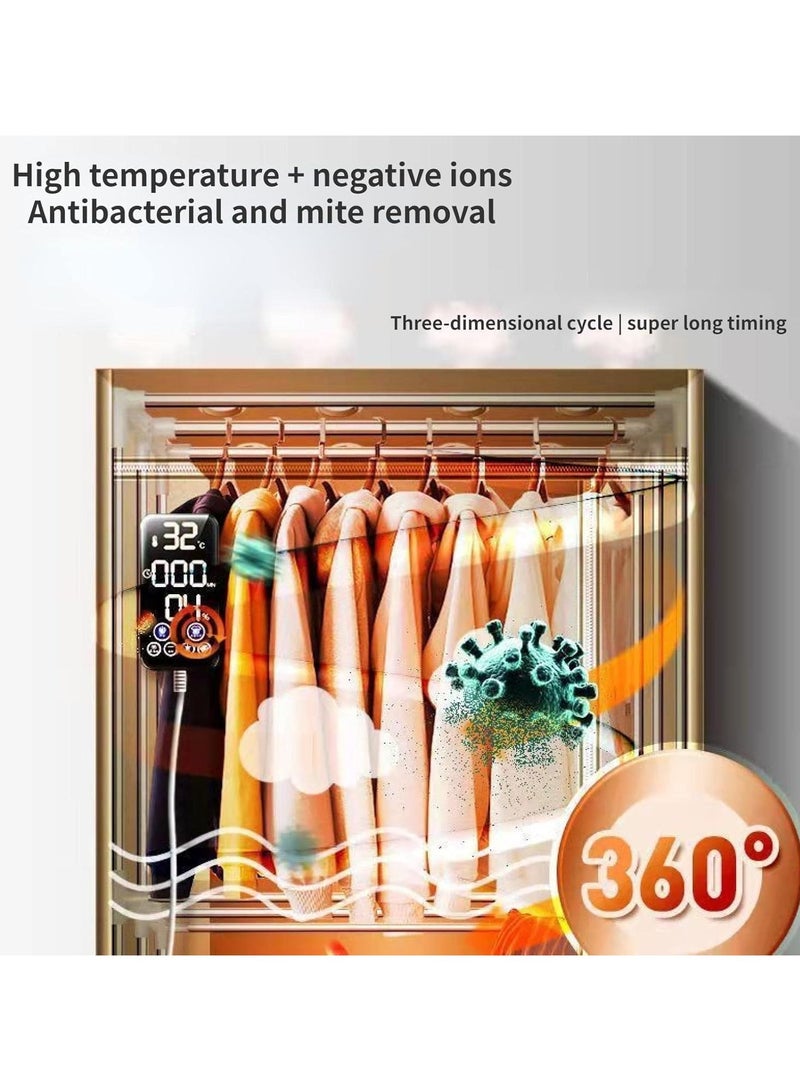 ارواق مجفف ملابس كهربائي، مجفف ملابس كهربائي، مجفف ملابس قابل للطي، رف ملابس كهربائي محمول، موفر للطاقة، الأيونات السالبة 4500 رياح قوية - Image 2