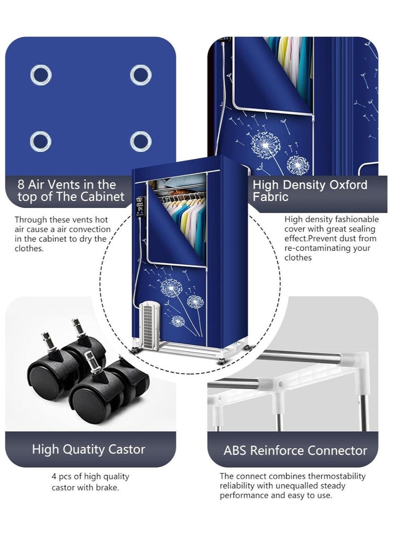ارواق مجفف ملابس كهربائي، مجفف ملابس كهربائي، مجفف ملابس قابل للطي، رف ملابس كهربائي محمول، موفر للطاقة، الأيونات السالبة 4500 رياح قوية - Image 3