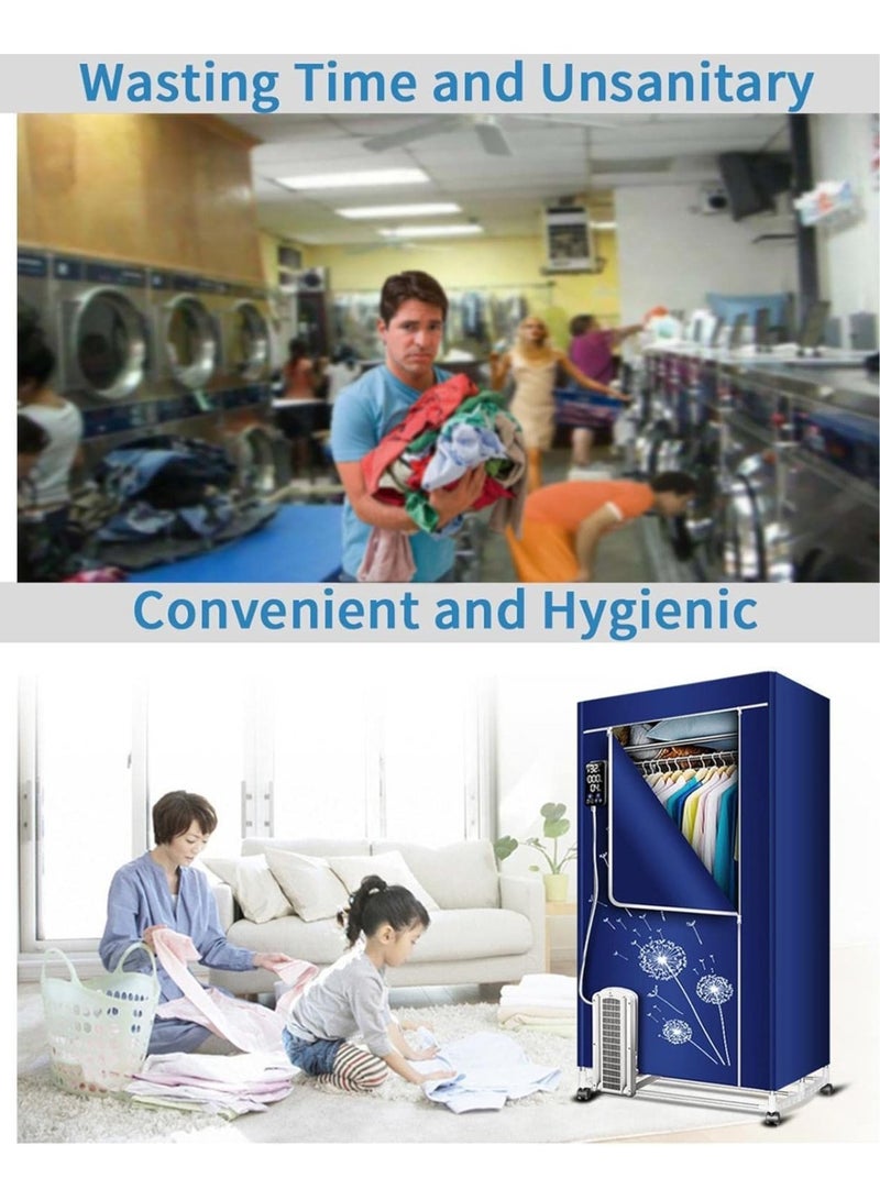 ارواق مجفف ملابس كهربائي، مجفف ملابس كهربائي، مجفف ملابس قابل للطي، رف ملابس كهربائي محمول، موفر للطاقة، الأيونات السالبة 4500 رياح قوية - Image 4
