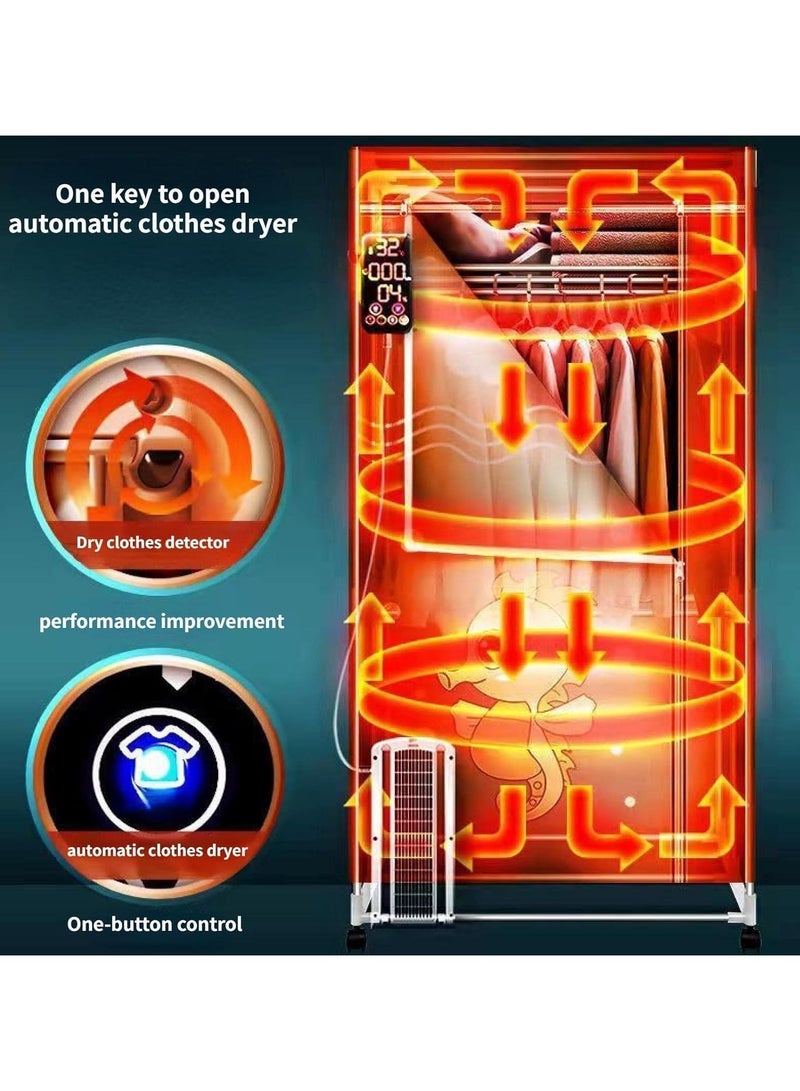 ارواق مجفف ملابس كهربائي، مجفف ملابس كهربائي، مجفف ملابس قابل للطي، رف ملابس كهربائي محمول، موفر للطاقة، الأيونات السالبة 4500 رياح قوية - Image 5