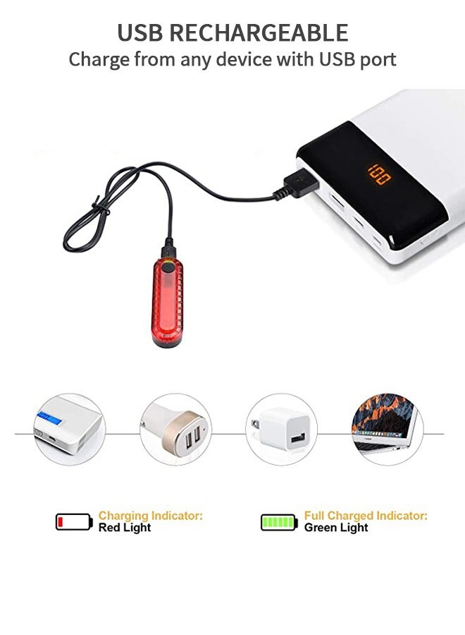 GROIC USB Rechargeable LED Bike Tail Light, Waterproof Helmet Light BIke Light, 330mah Lithium, 4 Light Mode Options - Image 5