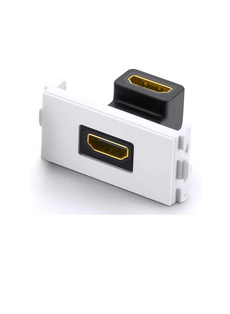 لوحة تثبيت مثبتة على الحائط لكابلات HDMI ، موصل HDMI 2.0 مطلي بالذهب HDMI Audio Video Bend ، (دعم 4K UHD و ARC و Ethernet)  - Image 3