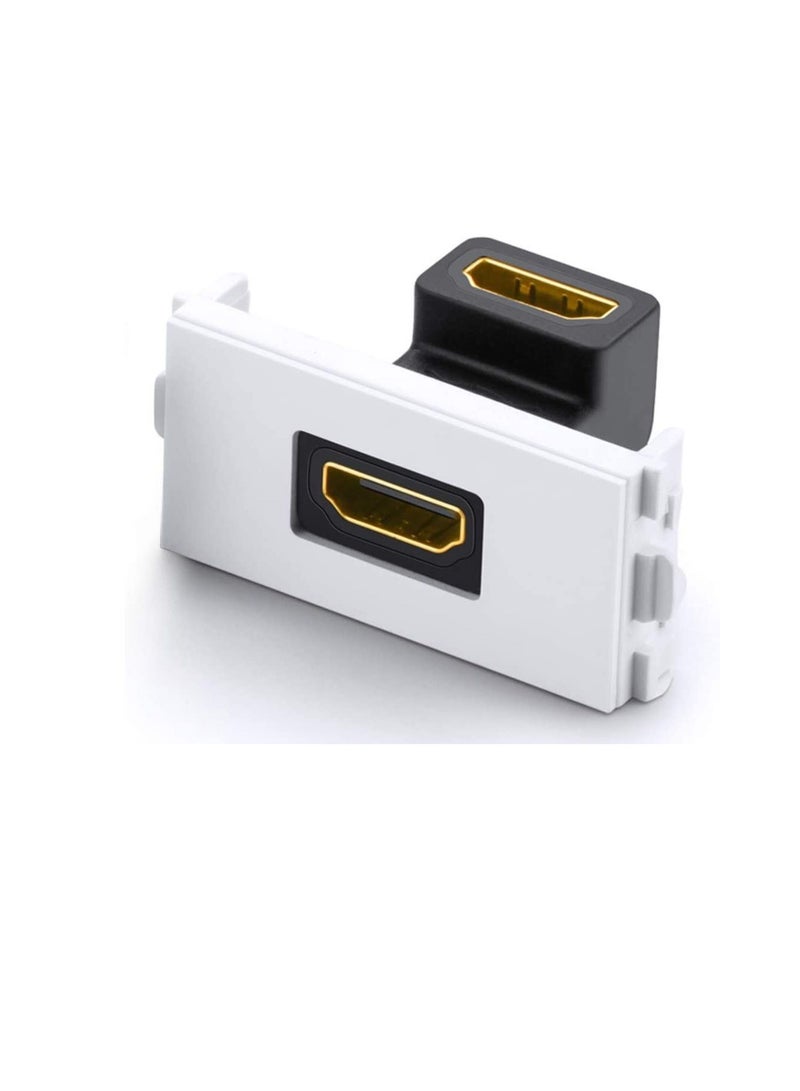 لوحة تثبيت مثبتة على الحائط لكابلات HDMI ، موصل HDMI 2.0 مطلي بالذهب HDMI Audio Video Bend ، (دعم 4K UHD و ARC و Ethernet)  - Image 2