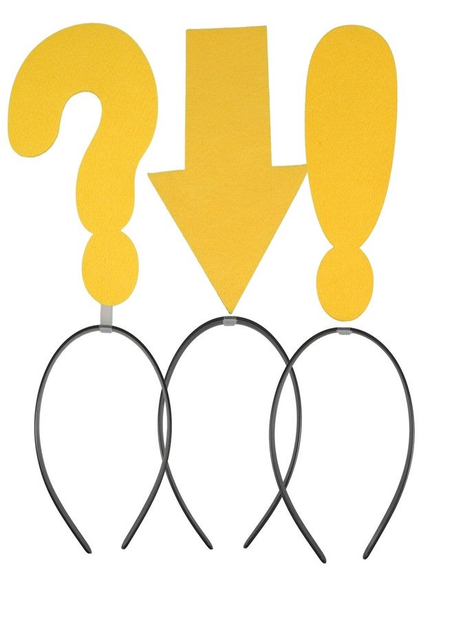 توي اند اونا مجموعة عصابات رأس TOYANDONA على شكل أسهم: عصابات رأس صفراء مرحة برموز وعلامات استفهام وتعجب، مثالية للحفلات الموسيقية والهالوين والأزياء التنكرية ودعائم الصور - عصابات شعر ناعمة قابلة للتمدد للنساء والرجال والأطفال - Image 1