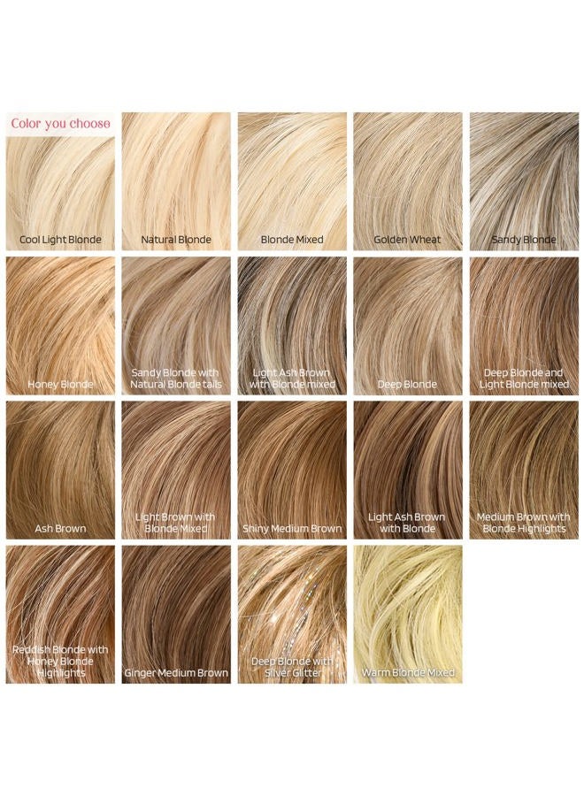 HOOJIH Messy Bun Hair Piece, Super Long Tousled Updo Hair Bun Extensions Wavy Hair Wrap Ponytail Hairpieces Hair Scrunchies with Elastic Hair Band for Women HB007 Grace - Cool Light Blonde - Image 5