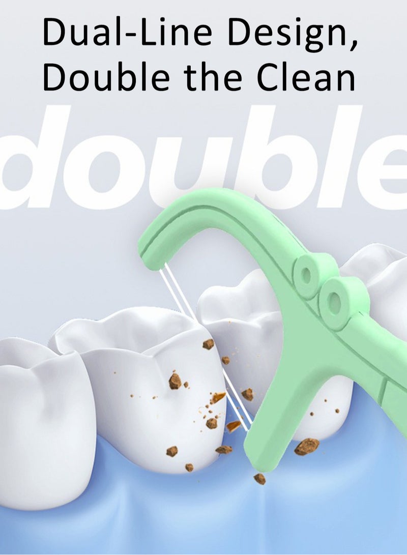 Roroll Freshening Twin-Line Flossers with Mint Flavor for Oral Health, Easy-to-Use Dental Floss, Dental Brushes for Effective Teeth Care, 200 PCS - Image 4