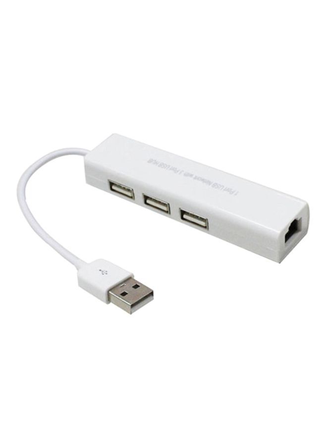 NIBEMINENT 3-Port USB LAN Hub White