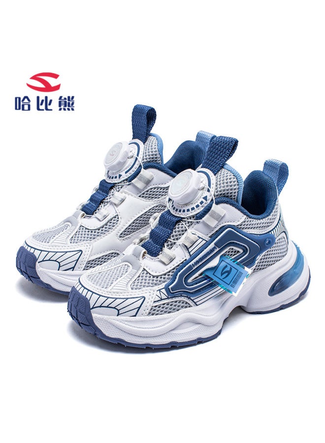 Habi Bear Net Spring Boys Button Shoes Girls Double Net Sneaker Rubber Sole Running Shoes A Generation Of Hair