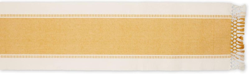 CRAZYWEAVES Cotton Table Runner with Tassels – 13x72 Inch, Yellow & White Handwoven Design, Boho Farmhouse Style for Dining Table, Centerpiece Décor, Kitchen or Living Room Use - Image 3