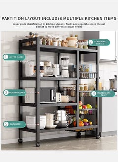 5-Tier Storage Rack With 4 Sunken Mesh Baskets, Large Capacity Shelving Unit, Free-Standing Metal Rack, Easy-to-Assemble Storage Rack for Garages, Kitchens, Basements and storage rooms - pzsku/Z1EDD4B7679CA356E3BB0Z/45/_/1711694963/e296c4eb-4032-4b18-8b5f-a167a9be855f