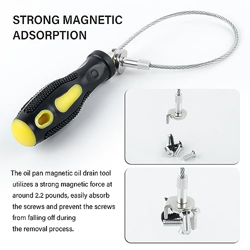 Aokdom Flexible Magnetic Oil Drain Plug Removal Tool,14.5inch Oil Drain Plug Tool with Strong Magnetism,Must Have Car Tools Fit Most Oil Pan Plug Screw Removal - Image 3