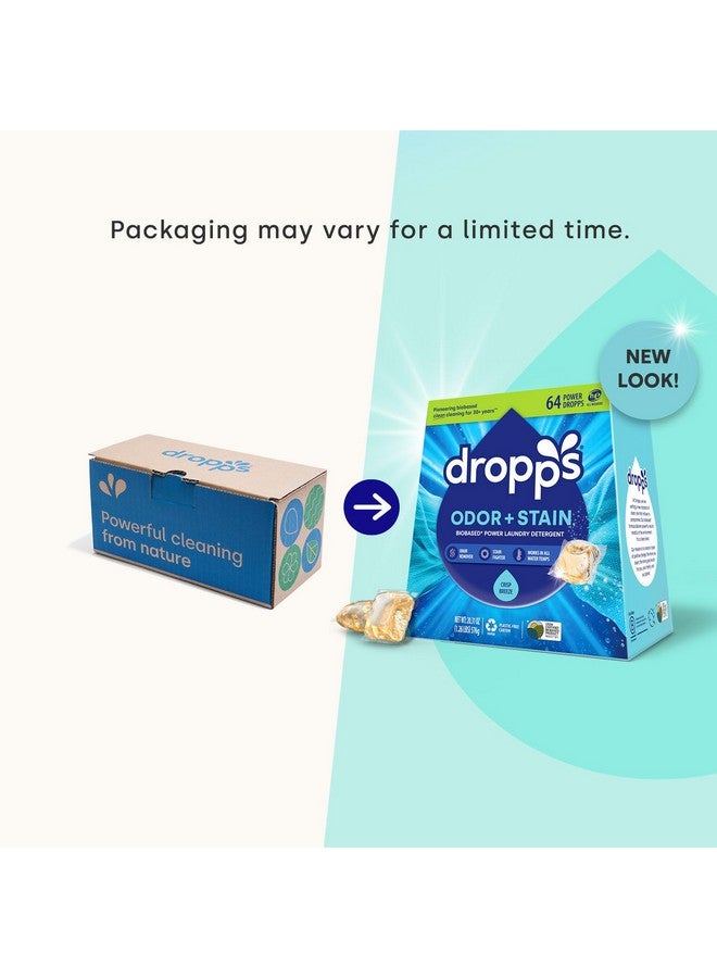 Dropps Odor & Stain Biobased Power Laundry Detergent Pods, Crisp Breeze (140 Pods) - HE Compatible Laundry Pods for Fresh Clothes - Laundry Soap Supplies & Recyclable Paperboard Packaging - Image 4