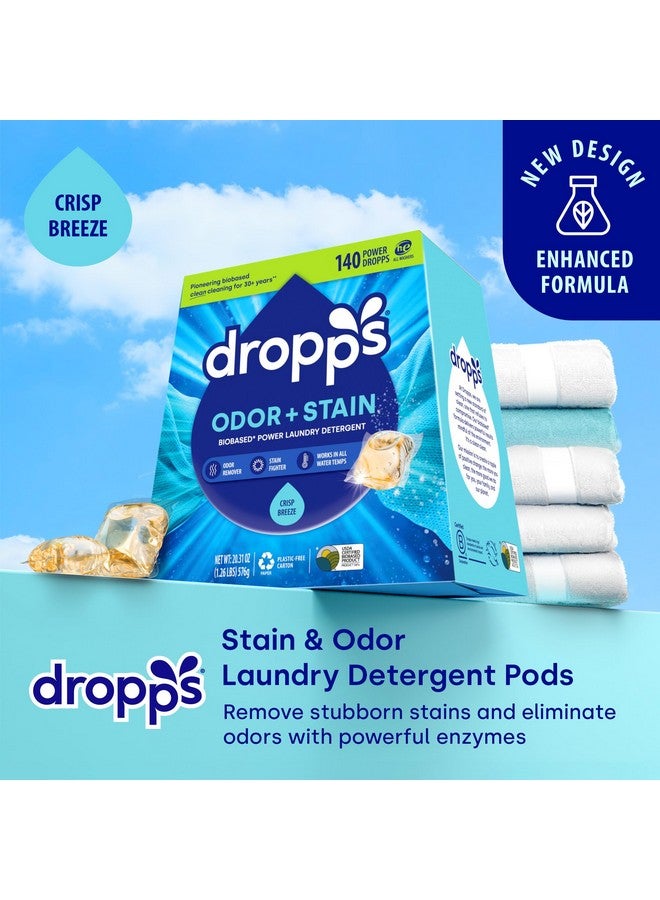 Dropps Odor & Stain Biobased Power Laundry Detergent Pods, Crisp Breeze (140 Pods) - HE Compatible Laundry Pods for Fresh Clothes - Laundry Soap Supplies & Recyclable Paperboard Packaging - Image 5