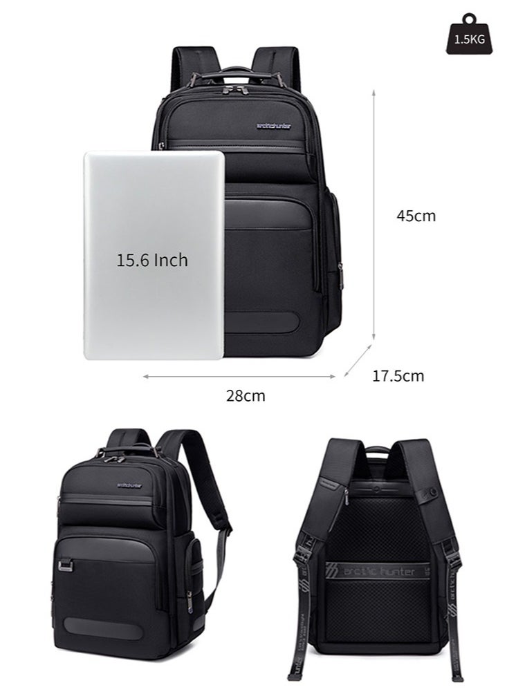 ARCTIC HUNTER - Large Business Travel Laptop Backpack, Durable Trip Bag with Independent Laptop and Tablet Computer Compartment for Men, Black - Image 1