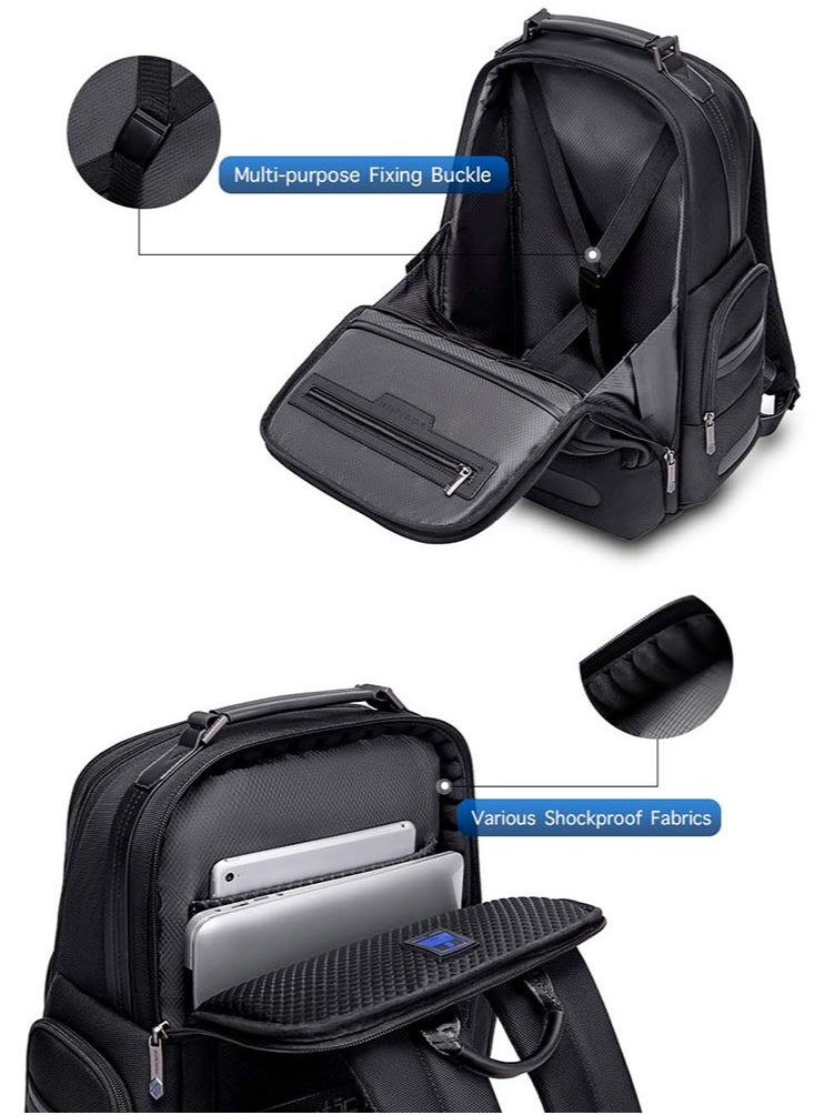 ARCTIC HUNTER - Large Business Travel Laptop Backpack, Durable Trip Bag with Independent Laptop and Tablet Computer Compartment for Men, Black - Image 1