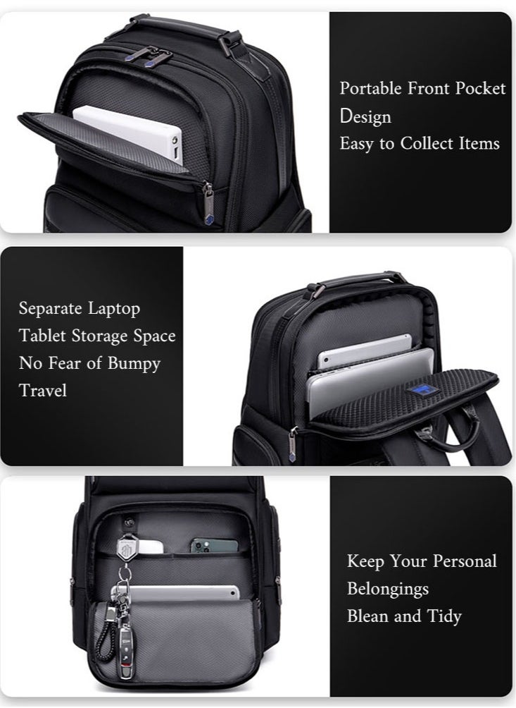 ARCTIC HUNTER - Large Business Travel Laptop Backpack, Durable Trip Bag with Independent Laptop and Tablet Computer Compartment for Men, Black - Image 1