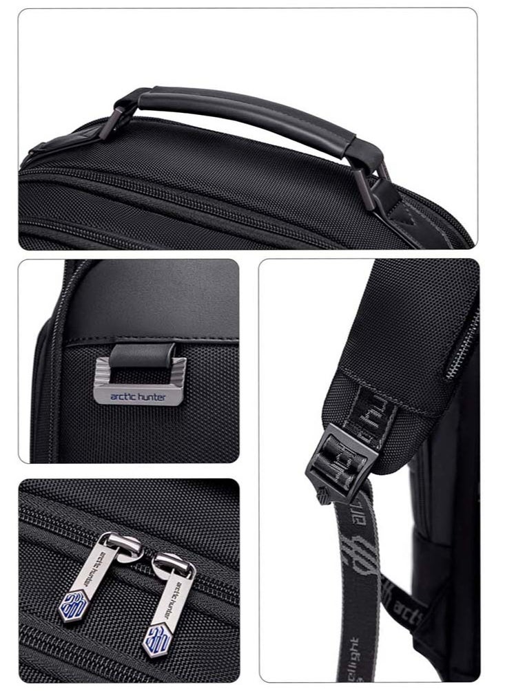 ARCTIC HUNTER - Large Business Travel Laptop Backpack, Durable Trip Bag with Independent Laptop and Tablet Computer Compartment for Men, Black - Image 1