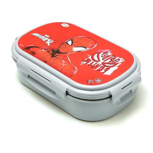 Gluman Lunch Box for School | Lunch Box for Kids | Tiffin Box with Steel Veg Box, Spork Spoon | Disney Spiderman Cartoon Character Removable Stainless Steel Inner SS-304 Lunch Box for Girl |800 ml - Image 3