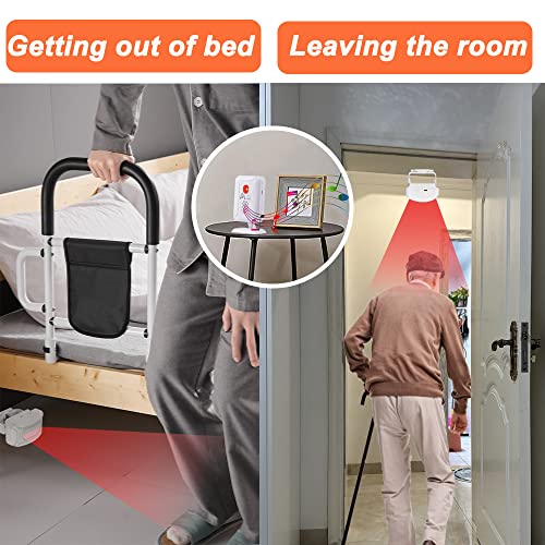 Nesthao Upgraded Version Bed Sensor Alarm and Fall Prevention for Elderly/Dementia and More,Caregiver Pager Motion Sensor Alert with 5 Volume Level,Bed Alarm for Elderly Adults Wireless - Image 2