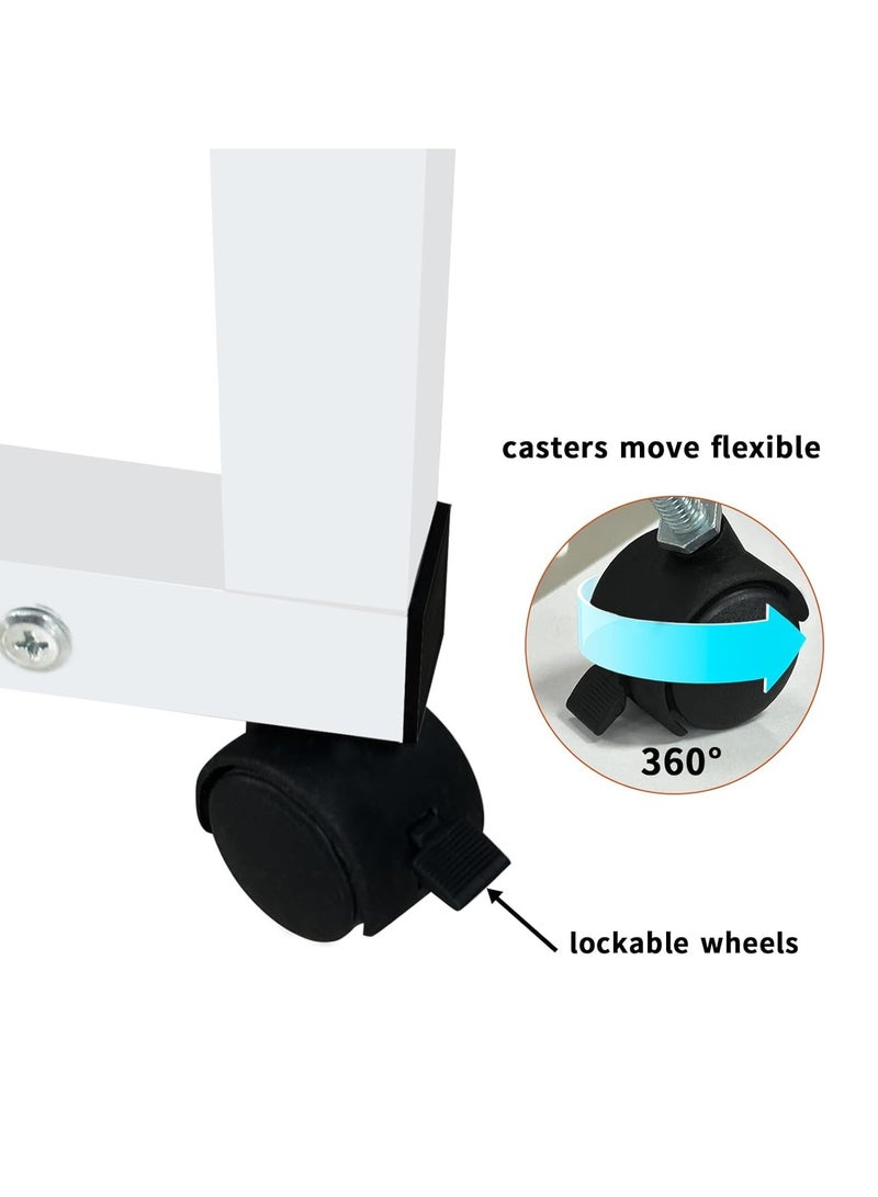 TOMSHOO مكتب قائم متنقل بارتفاع قابل للتعديل على عجلات مع مساحة تخزين، بدائل للمكتب القابل للطي/للأرائك بجانب السرير، طاولة كمبيوتر صغيرة/مكتب منزلي .15.7 × 31.4 بوصة، أسود - Image 5