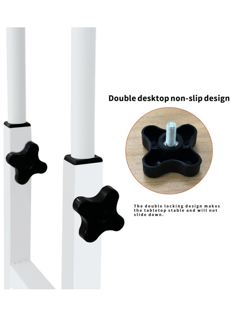 TOMSHOO مكتب قائم متنقل بارتفاع قابل للتعديل على عجلات مع مساحة تخزين، بدائل للمكتب القابل للطي/للأرائك بجانب السرير، طاولة كمبيوتر صغيرة/مكتب منزلي .15.7 × 31.4 بوصة، أسود - Image 4