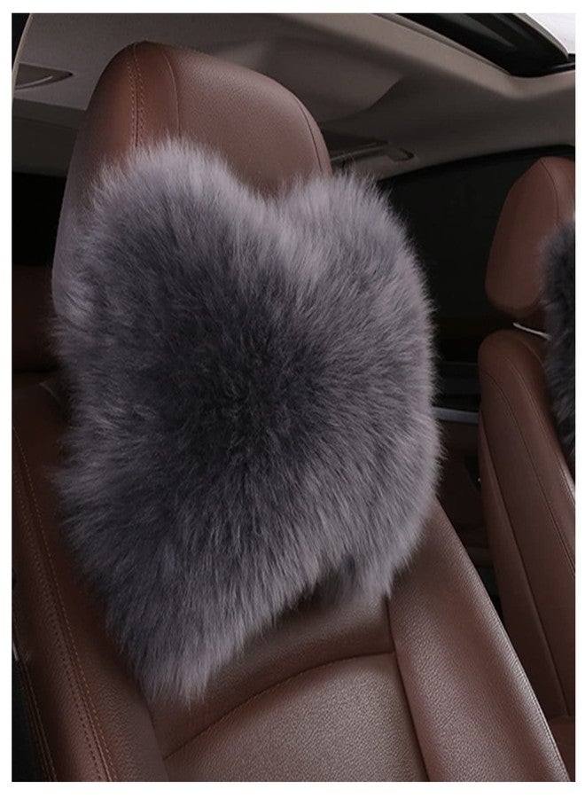 EGBANG Car Seat Neck Rest Pillow Warm Winter Wool Headrest Head Support Car Decor Accessories (Grey) - Image 1