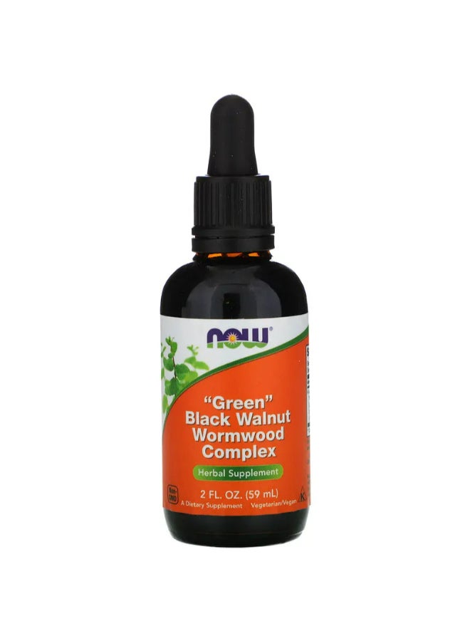 Now Foods Fresh Green Black Walnut Wormwood Complex Herbal Supplement 60 Ml 2 Fl Oz (59 Ml) - Image 1