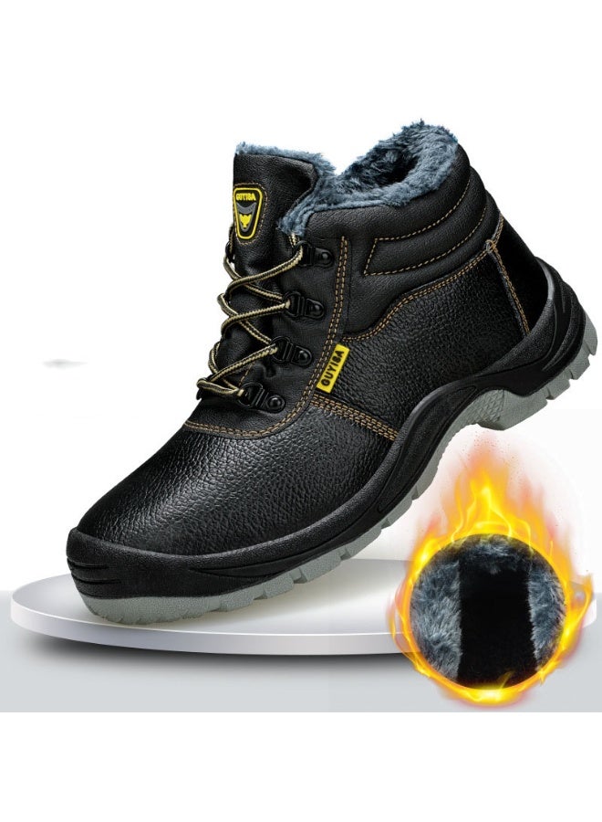 NIBEMINENT High Quality Safety Shoes for Men Winter Thickened Warm Boots Sneakers Anti-smashing Steel Toe Cap Puncture - Image 1