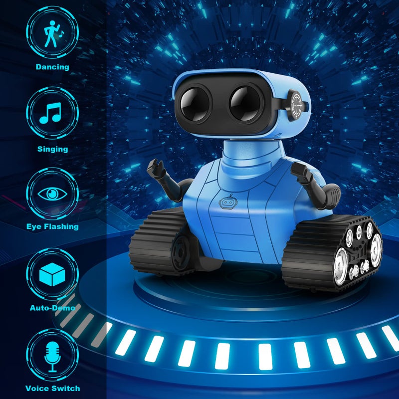 Hamourd Robot Toys for Boys Girls, Rechargeable Remote Control Emo Robots with Auto-Demonstration, Flexible Head & Arms, Dance Moves, Music, Shining LED Eyes for 5+ Years Old Kids - Image 2