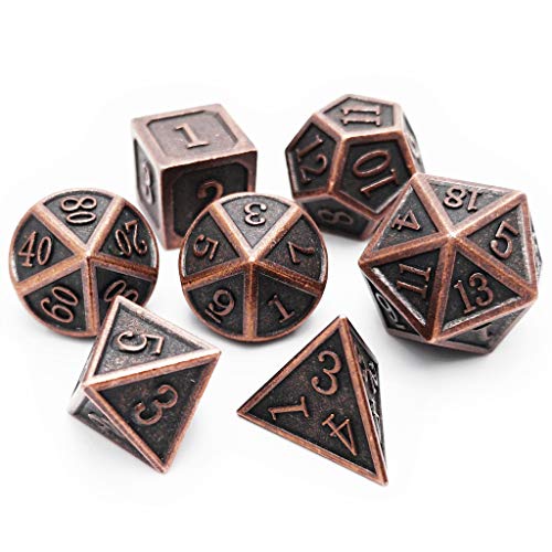 Haxtec Antique Copper Metal DND Dice Set 7 Die Polyhedral DD Dice Compatible with Dungeons and Dragons Gift TTRPG - Image 5