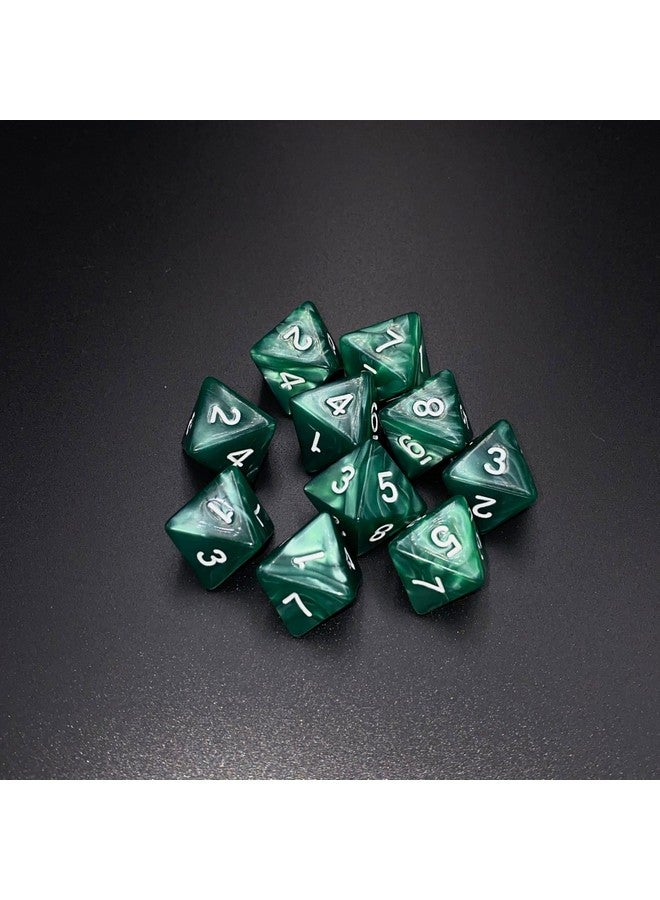 Marsrut 10 Pieces D8 Polyhedral Dice Set - 8 Sided Dice with Numbers | Ideal for Board Games, Classroom Activities, Party Table & Gaming Fun (Color: Green, Size: 1.6cm/0.63in)  - Image 5