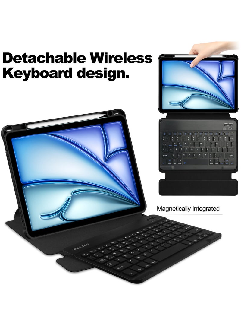 general Compatible with Apple iPad Air 11 2024 Keyboard Case, iPad Air11 Acrylic Swivel Leather Case Stand 360 All-Inclusive Case - Image 5