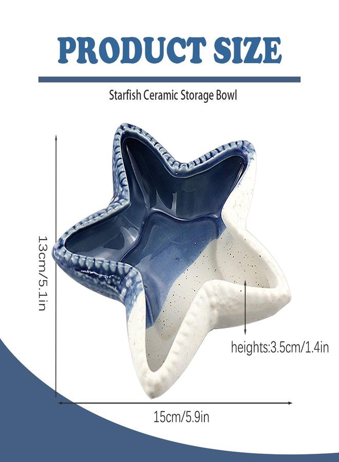 LCJAOF Ceramic Ocean Star Dish Candy Server Bowl for Serving Snacks or Storing Jewelry Decorative Tray for Home, Office, or Nautical Party Decorations - Image 2
