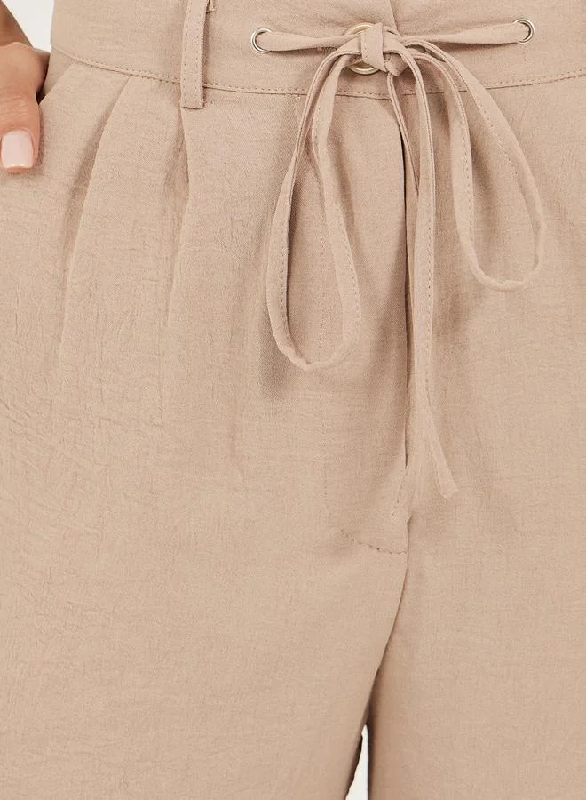 Styli Beige Relaxed Fit Cullotte Pants