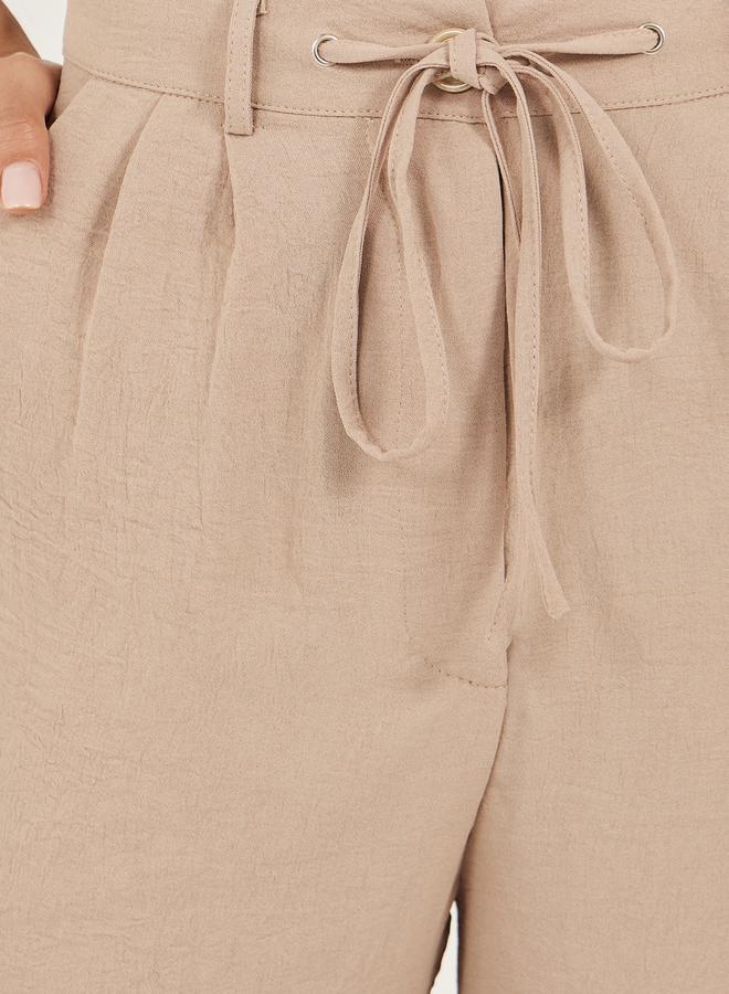 Styli Beige Relaxed Fit Cullotte Pants - Image 3