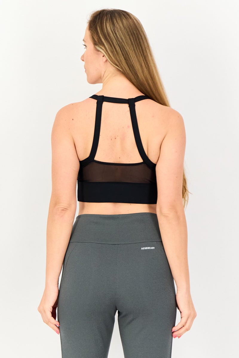 Nike Women Dri Fit Brand Logo Sports Bra, Black - Image 3