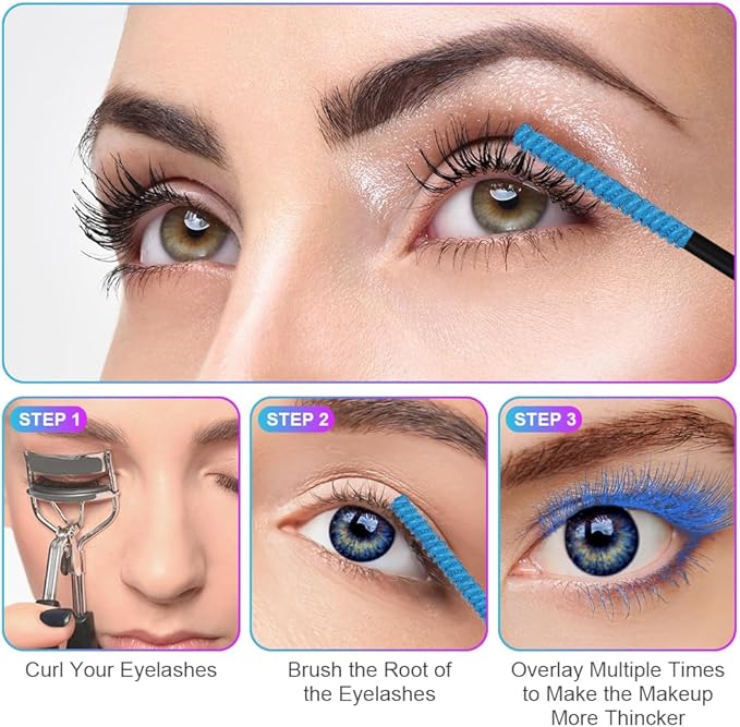 LOPHE Volume Color Black Silk Fiber Eyelash Mascara With Soft Brush No Clumping Smudging or Flaking LongLasting Waterproof Curling Mascara With False Lash Effect - Image 4