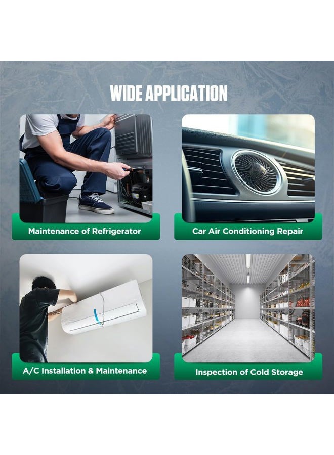 YUANRI عداد HVAC، 92 عدادات مانيفولد رقمي للغازات عدادات مجموعة عدادات مانيفولد HVAC R134A R410A مجموعة عدادات تكييف الهواء مع خرطوم عداد غاز التبريد الرقمي اختبار ضغط الفراغ مع شاشة ملونة HD بحجم 2.4 بوصة - Image 3