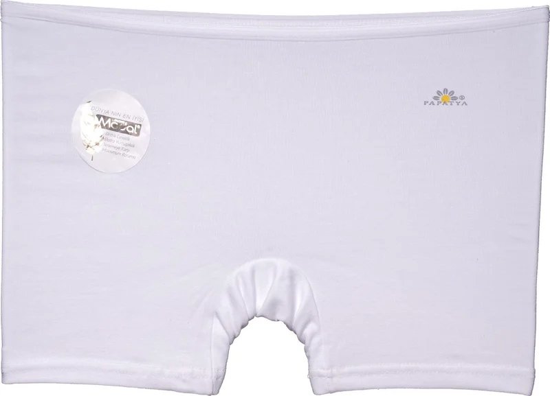 Papatya Modal Long Leg Basic Boxer/shorts -White