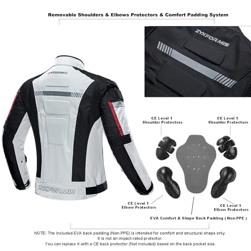 Zyxformis Motorcycle Jacket Motorbike Biker Waterproof Jackets Windproof Full Body Protective Gear Armoured Summer Winter for Men - Image 5