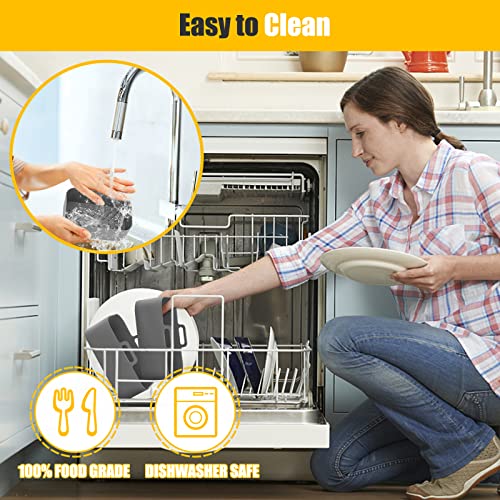 MMH 2Pcs Air Fryer Silicone Liners Rectangular for Ninja Foodi Dual DZ201 8QT/DZ090 6QT/Ninja DoubleStack SL201 8QT, MMH Reusable Airfryer Pot Baking Basket | Non-stick | Easy Cleaning | Food Safe | Gray - Image 5