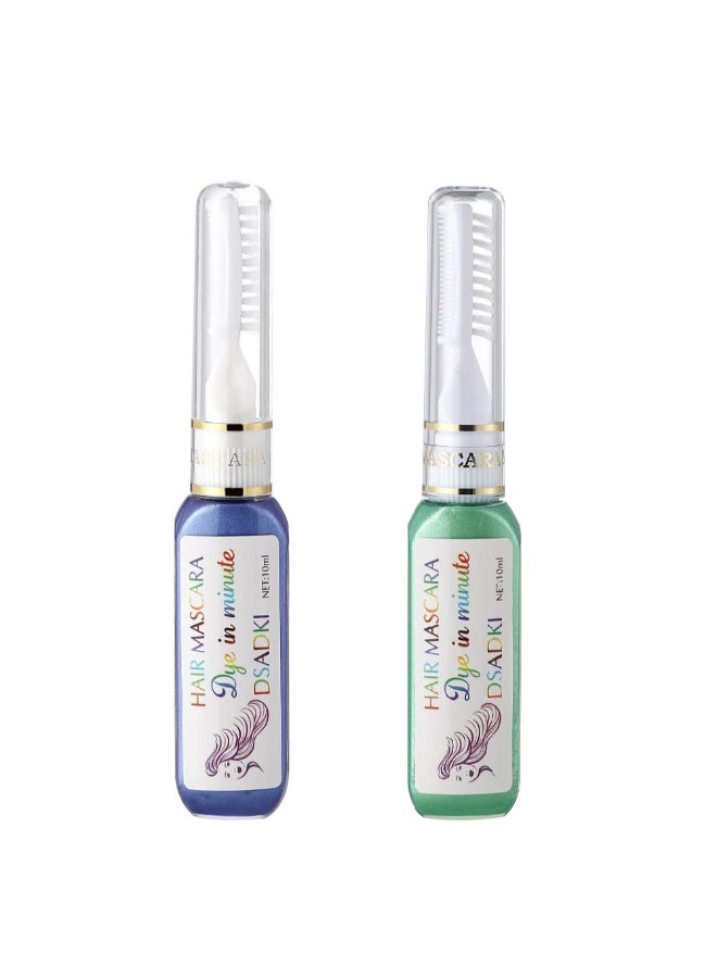 DSADKI Temporary Hair Color Mascara Washable Hair Dye Stick Nontoxic Instant Hair Chalk Dye for Girls Women Light PurpleGreen - Image 2