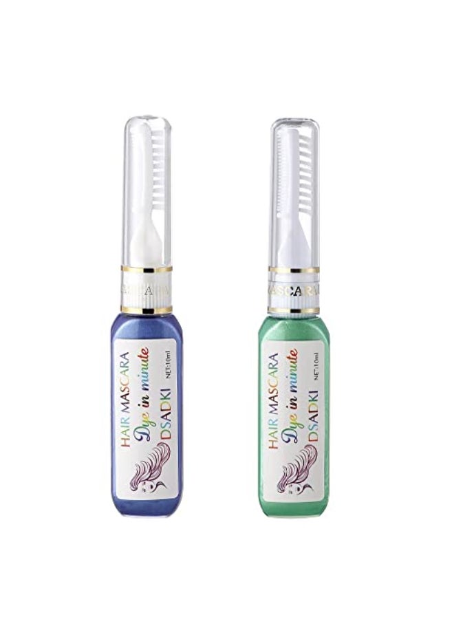 DSADKI Temporary Hair Color Mascara Washable Hair Dye Stick Nontoxic Instant Hair Chalk Dye for Girls Women Light PurpleGreen - Image 1