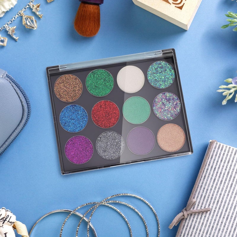 AJLTPA Magnetic Makeup Palette with Clear Top, 5 Pack Empty Eyeshadow Palettes depots Travel Storage Box for DIY Cosmetics Bronzer Highlights Powder (Small Palette - 4.8" x 4") - Image 4