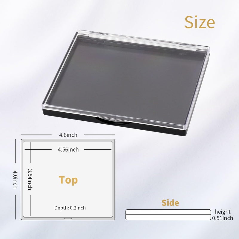 AJLTPA Magnetic Makeup Palette with Clear Top, 5 Pack Empty Eyeshadow Palettes depots Travel Storage Box for DIY Cosmetics Bronzer Highlights Powder (Small Palette - 4.8" x 4") - Image 2
