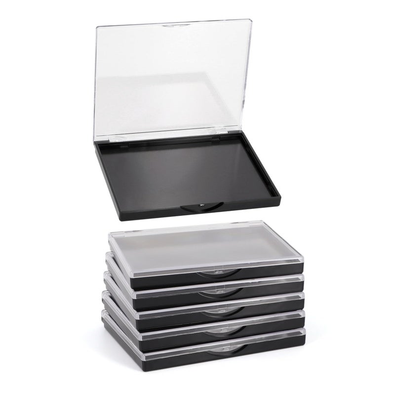 AJLTPA Magnetic Makeup Palette with Clear Top, 5 Pack Empty Eyeshadow Palettes depots Travel Storage Box for DIY Cosmetics Bronzer Highlights Powder (Small Palette - 4.8" x 4") - Image 1